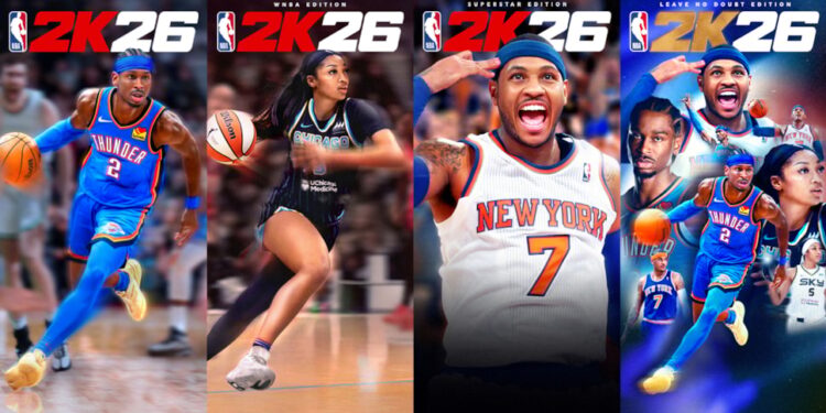 Shai Gilgeous-Alexander, Angel Reese, Carmelo Anthony en couverture du prochain NBA 2K26 !